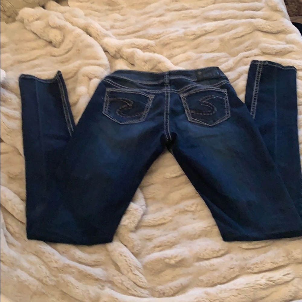 SILVER SUKI with blue sequins